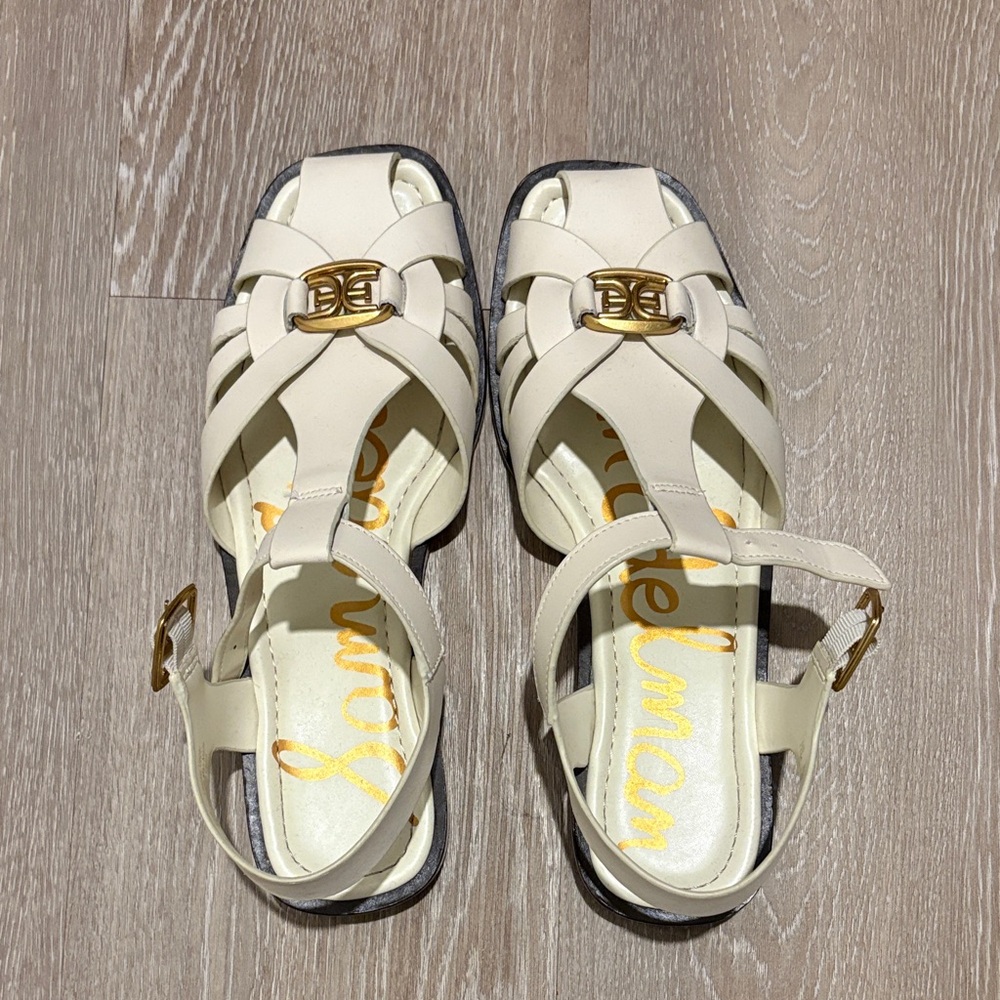 Sam Edelman Destin Fisherman Sandals Ivory Sz 11